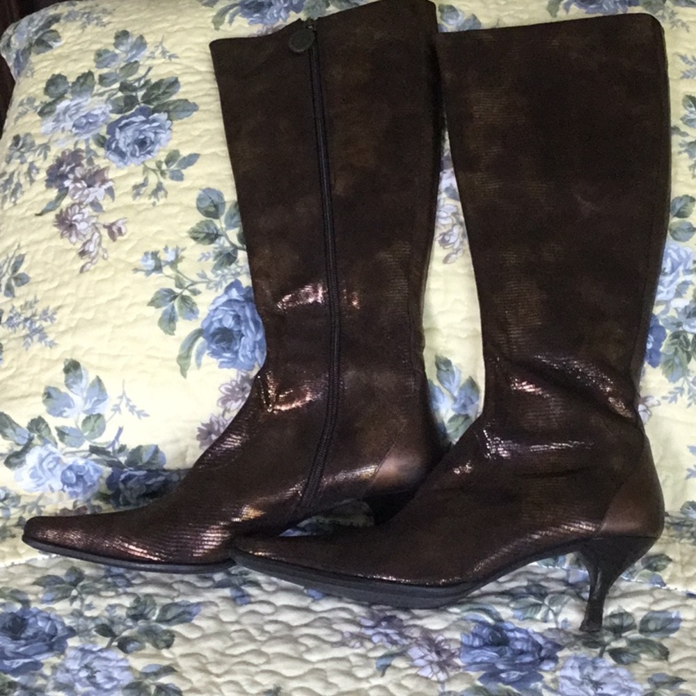 Donald J Pliner bronze metallic boots
